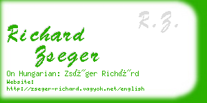 richard zseger business card